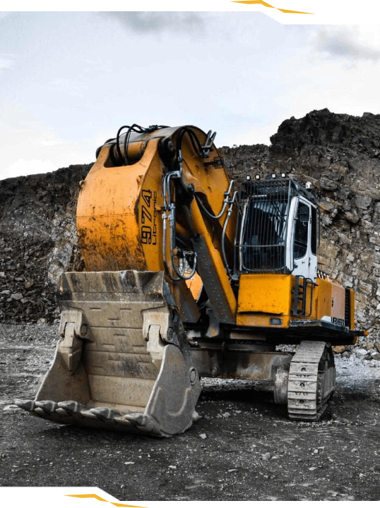 Bagger auf Baustelle sichtbar