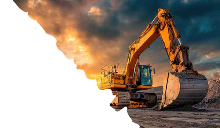 Baumaschine im Waldgebiet